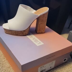 White Leather Platform Heels